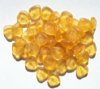 50 9mm Transparent Matte Topaz Leaf Beads